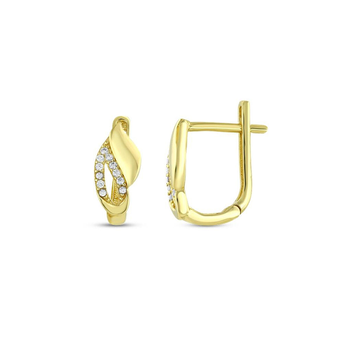 Altın Tasarım Küpe - 14K - 2.63gr