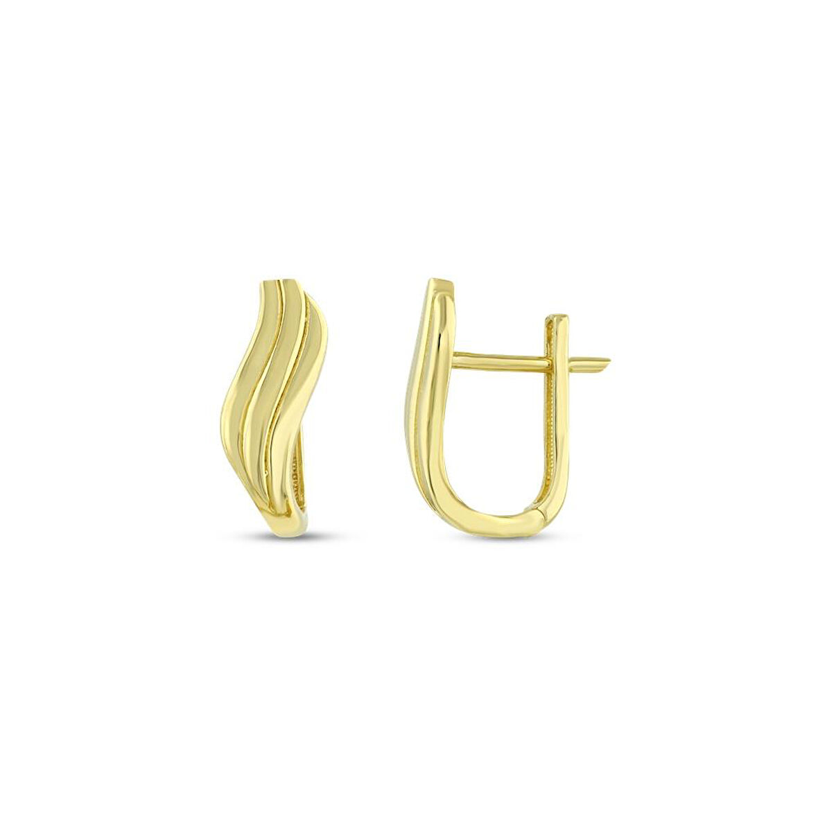 Altın Tasarım Küpe - 14K - 3.14gr