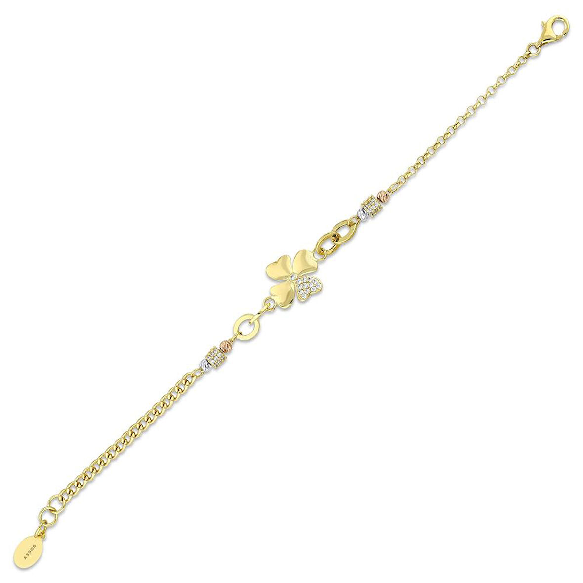 Yonca Figürlü Altın Bileklik - 14K - 3.63gr