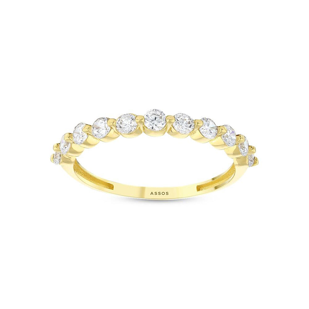 Taşlı Tasarım Altın Yüzük - 14K - 1.53gr