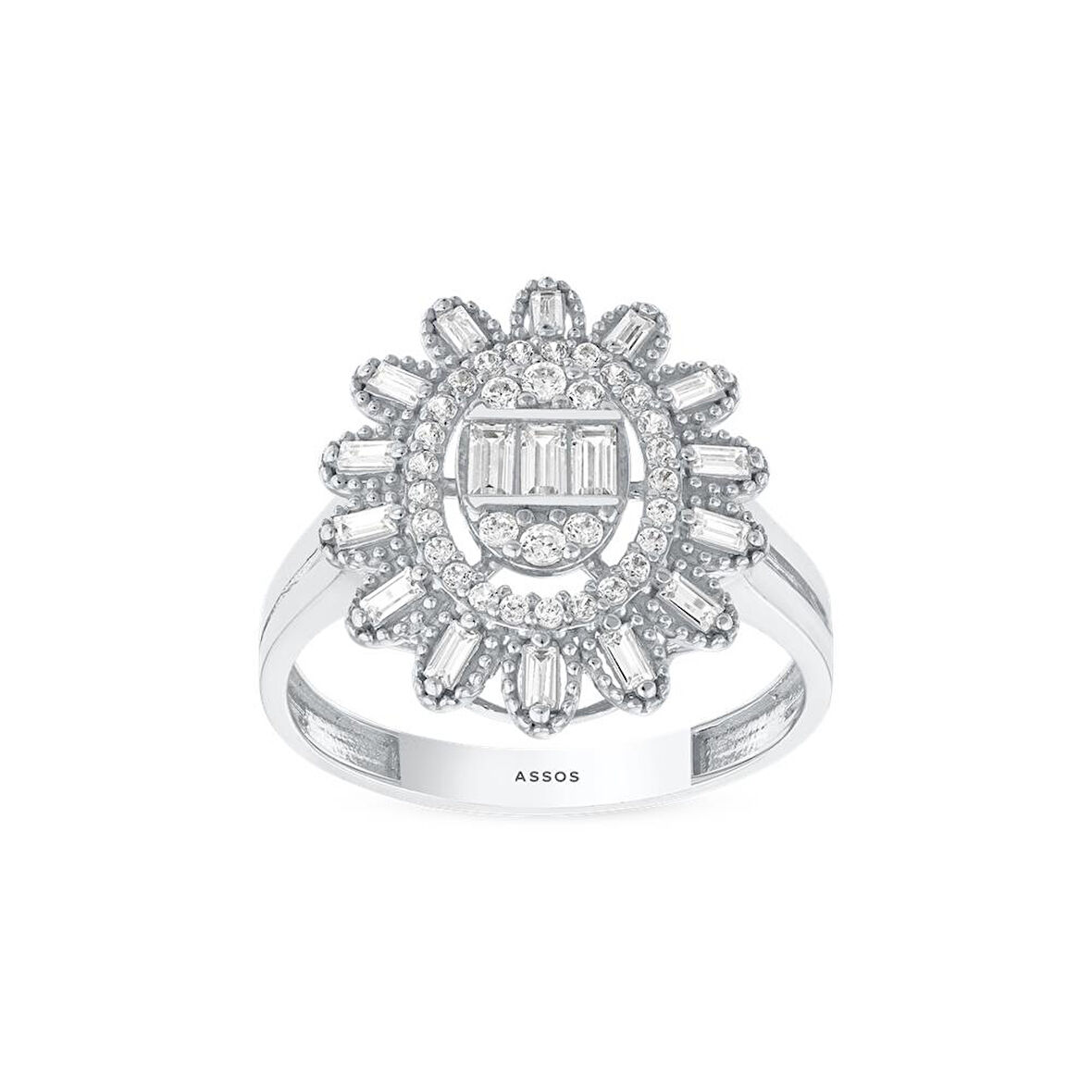 Baget Taşlı Altın Yüzük - 14K - 2.44gr