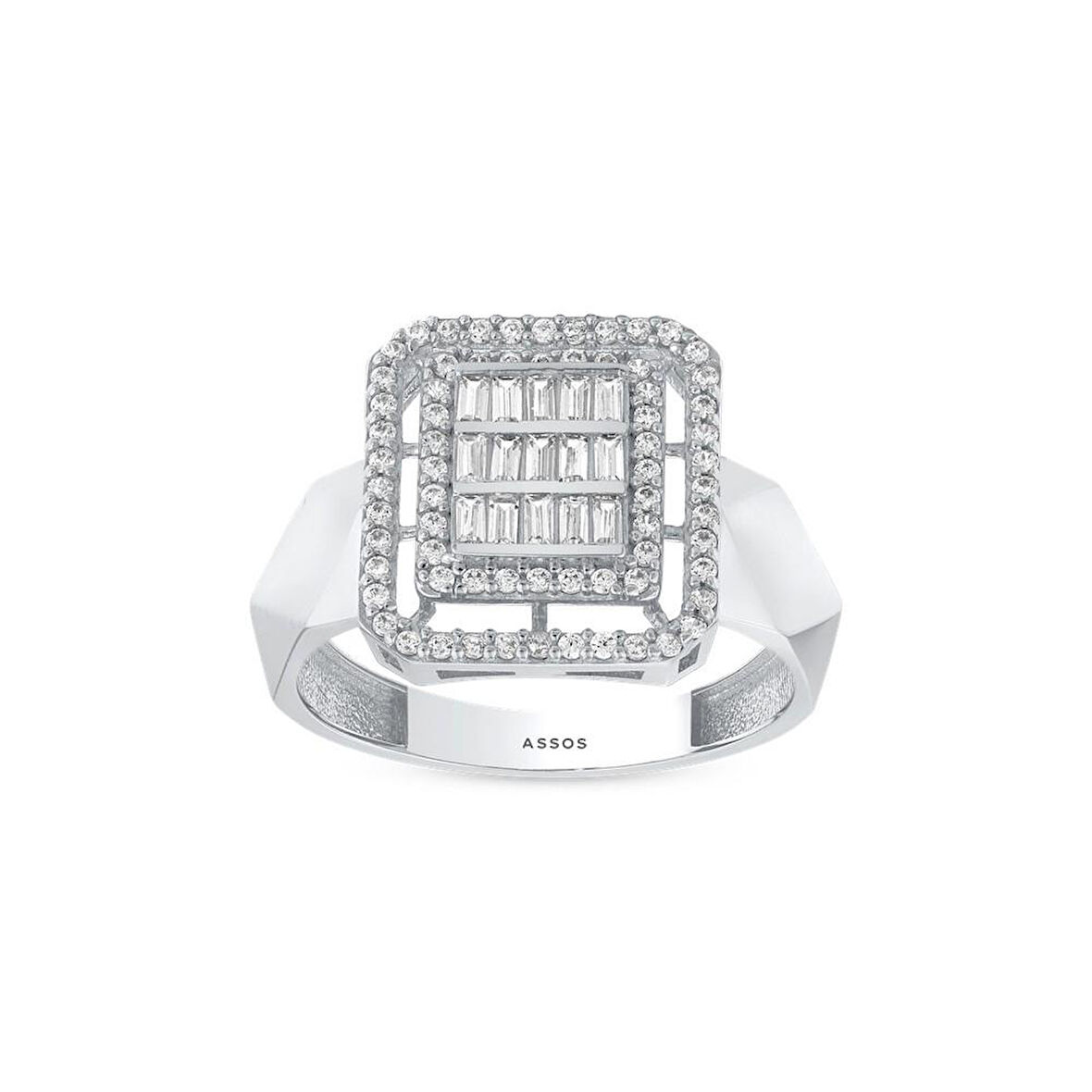 Baget Taşlı Altın Yüzük - 14K - 2.52gr