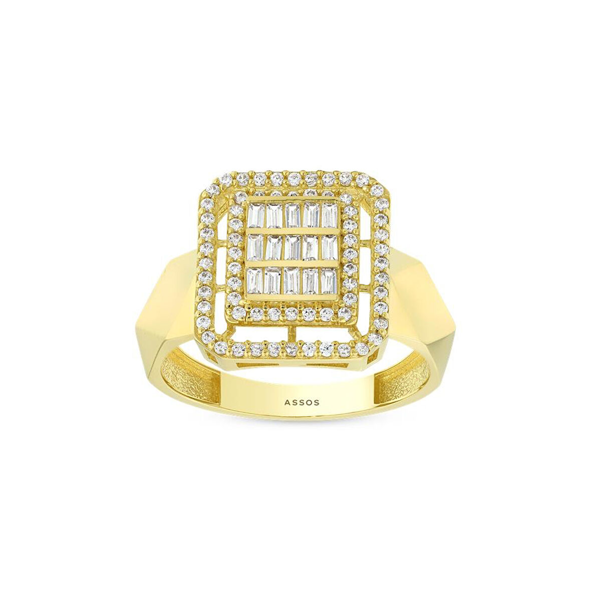 Baget Taşlı Altın Yüzük - 14K - 2.81gr