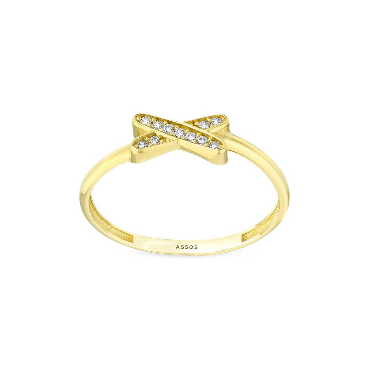 Taşlı Tasarım Altın Yüzük - 14K - 1.14gr