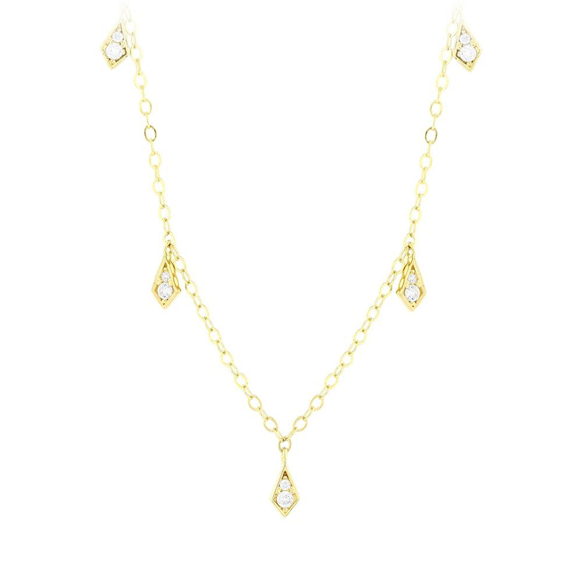 Taşlı Altın Kolye - 14K - 2.54gr