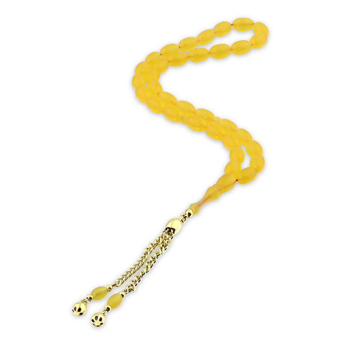 Uçak Camı Taşlı Altın Tesbih - 14K - 2.84gr