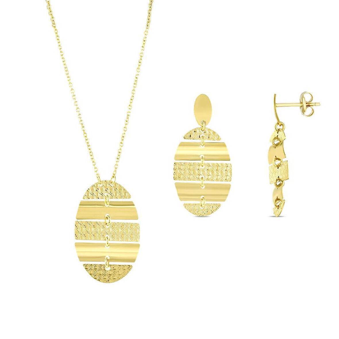 Tasarım Altın Set - 14K - 7.09gr