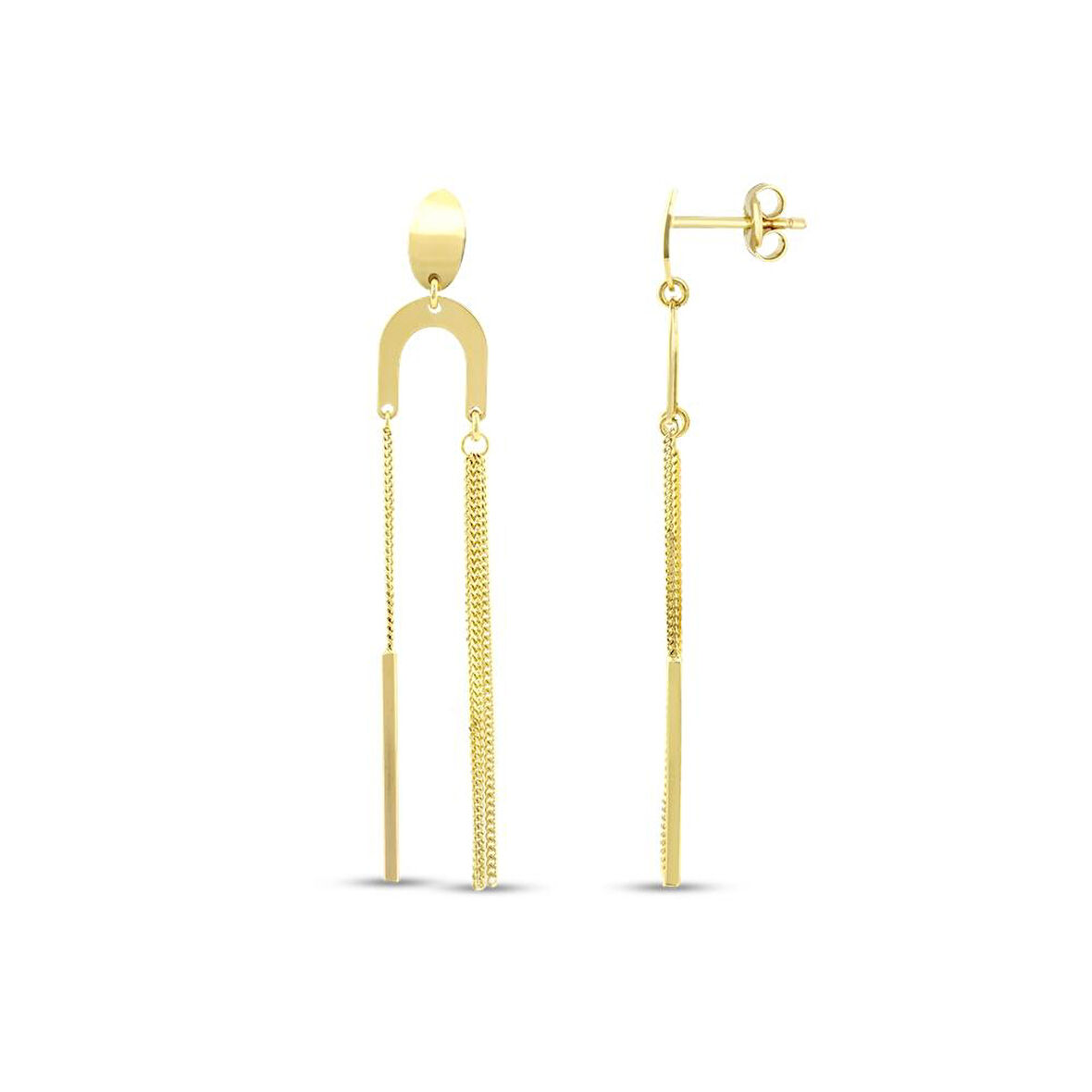 Tasarım Altın Küpe - 14K - 3.40gr