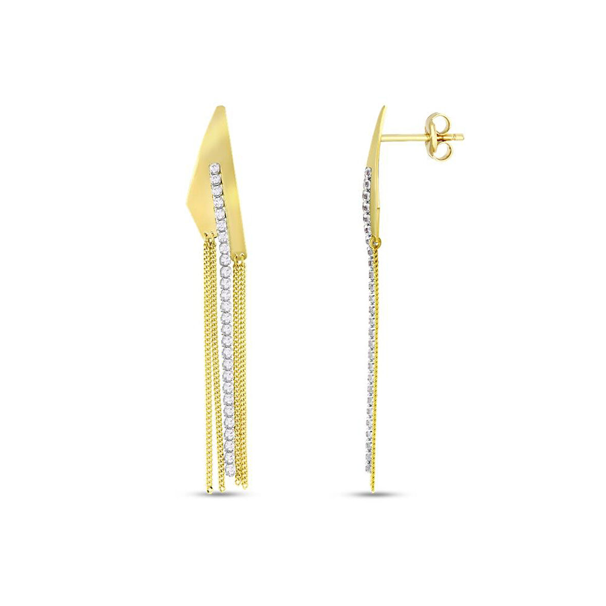 Tasarım Altın Küpe - 14K - 4.14gr