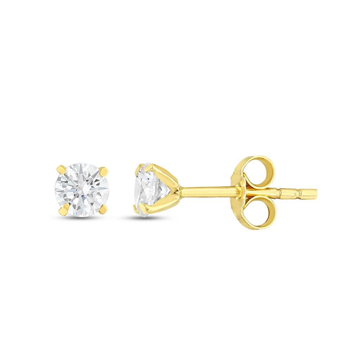 Altın Tektaş Küpe - 14K - 0.73gr