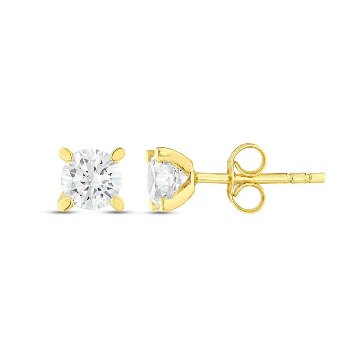 Altın Tektaş Küpe - 14K - 1.00gr