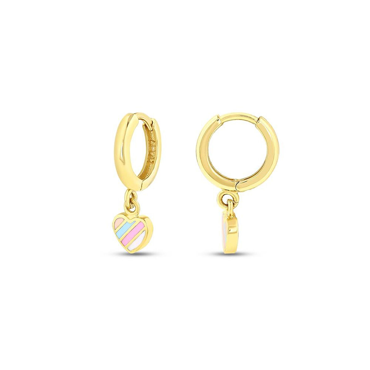 Kalp Figürlü Altın Çocuk Küpe - 14K - 2.37gr