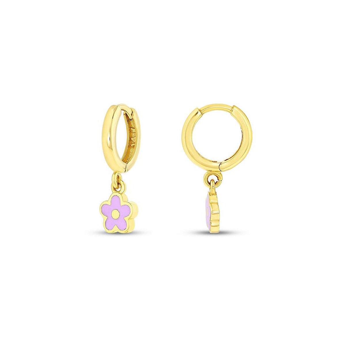 Çiçek Figürlü Altın Çocuk Küpe - 14K - 2.37gr