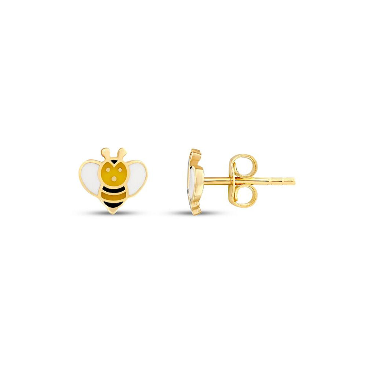 Arı Figürlü Altın Çocuk Küpe - 14K - 0.90gr