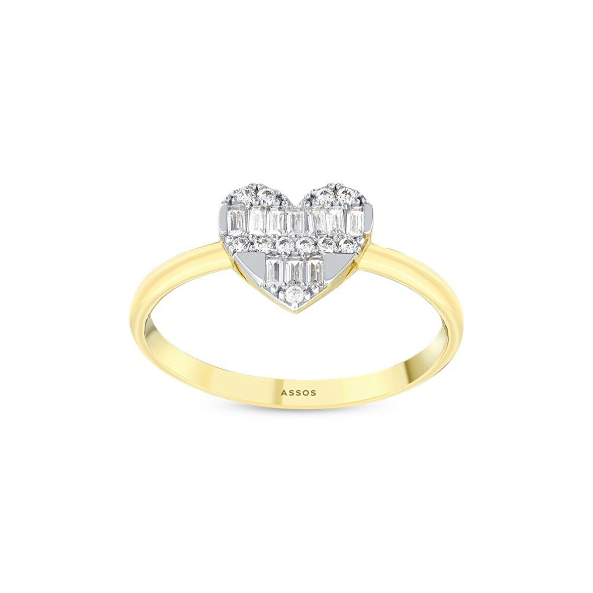 Kalpli Taşlı Altın Yüzük - 14K - 1.77gr