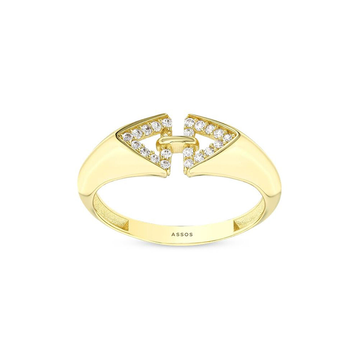 Taşlı Tasarım Altın Yüzük - 14K - 1.90gr