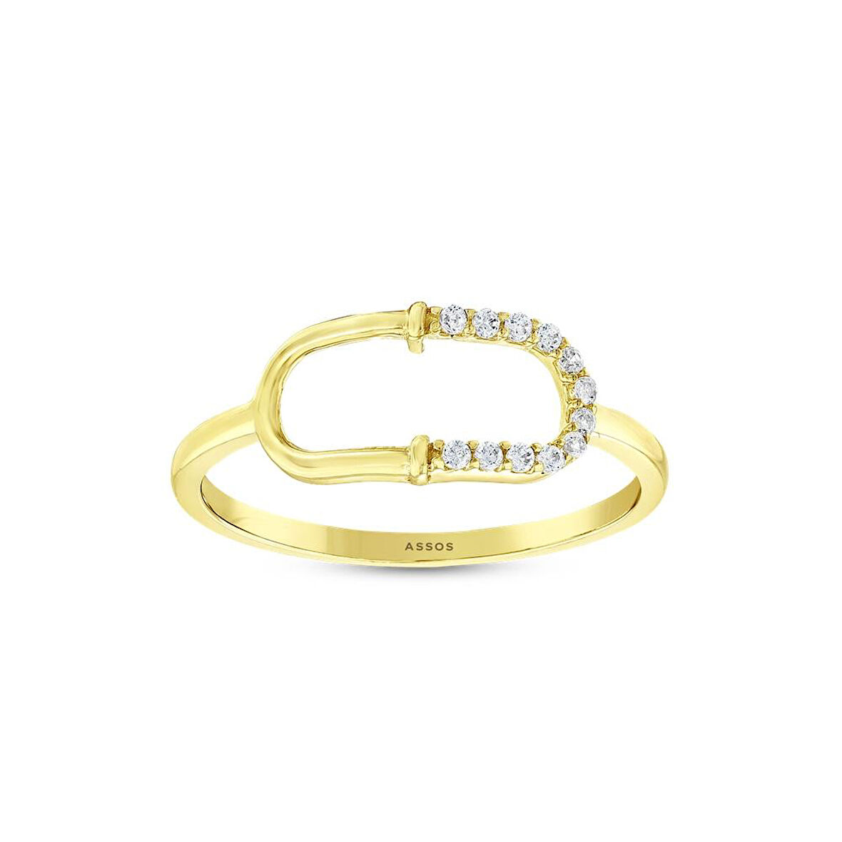 Taşlı Tasarım Altın Yüzük - 14K - 1.03gr