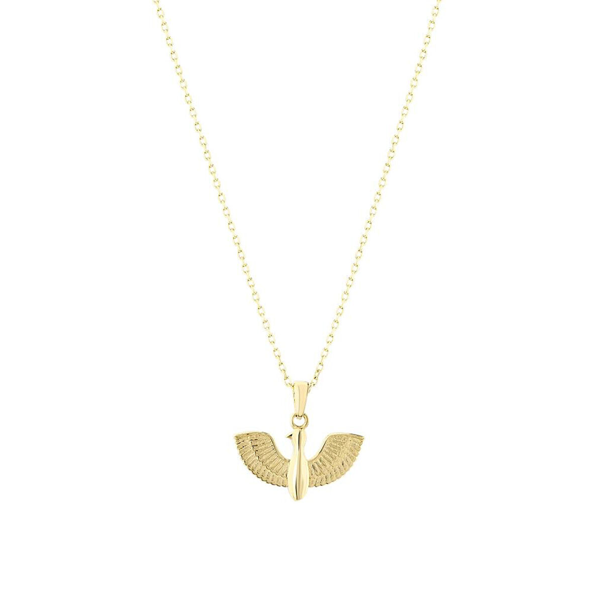 Kuş Figürlü Altın Kolye - 14K - 1.55gr