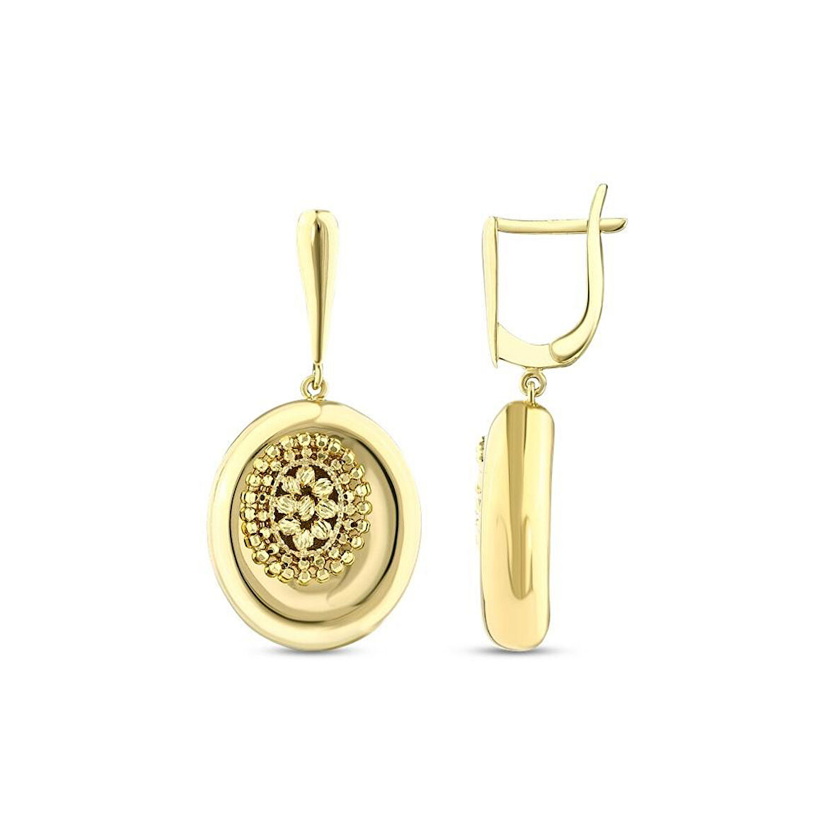 Tasarım Altın Küpe - 14K - 8.78gr