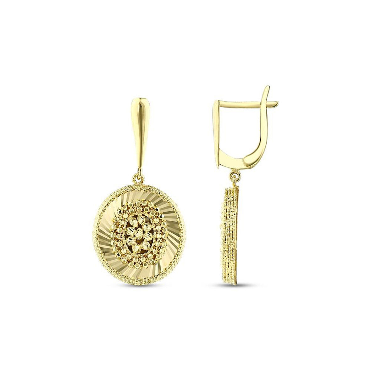 Tasarım Altın Küpe - 14K - 6.35gr