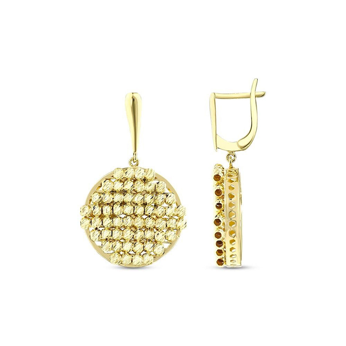 Tasarım Altın Küpe - 14K - 7.44gr