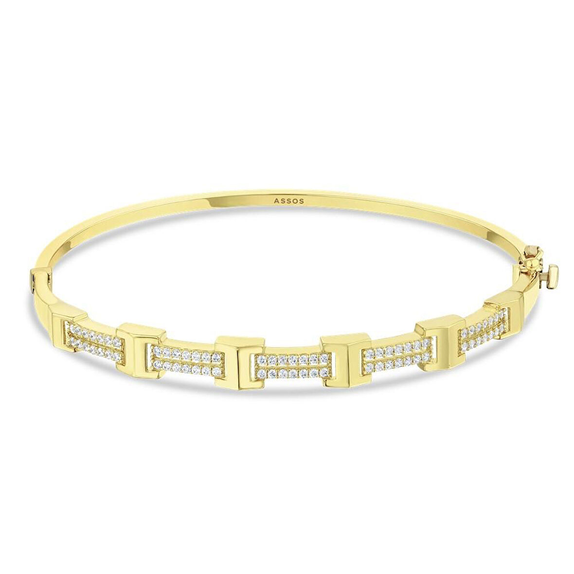 Taşlı Altın Kelepçe - 14K - 5.64gr