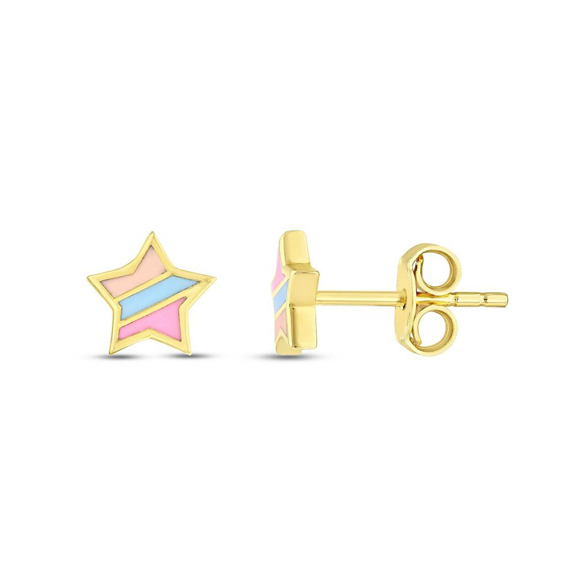 Yıldız Figürlü Altın Çocuk Küpe - 14K - 1.18gr