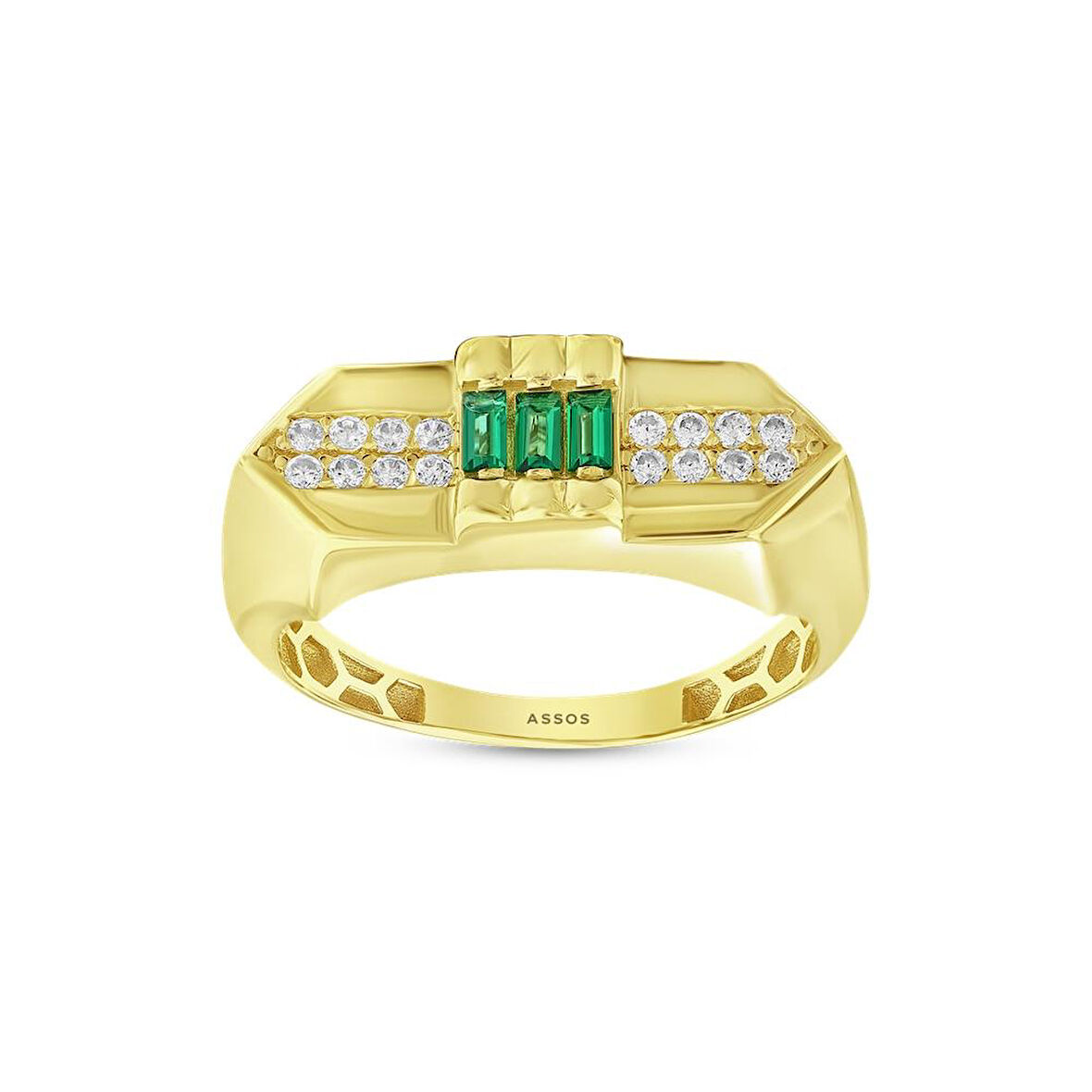 Renkli Taşlı Altın Yüzük - 14K - 3.01gr