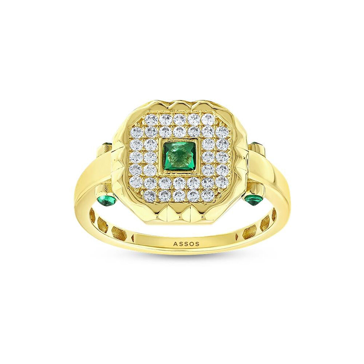 Renkli Taşlı Altın Yüzük - 14K - 2.98gr