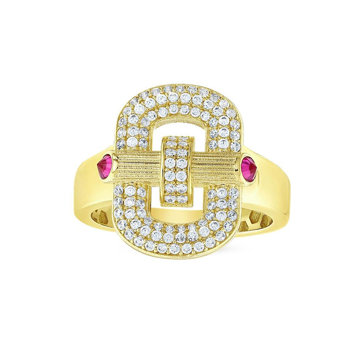 Taşlı Tasarım Altın Yüzük - 14K - 4.07gr