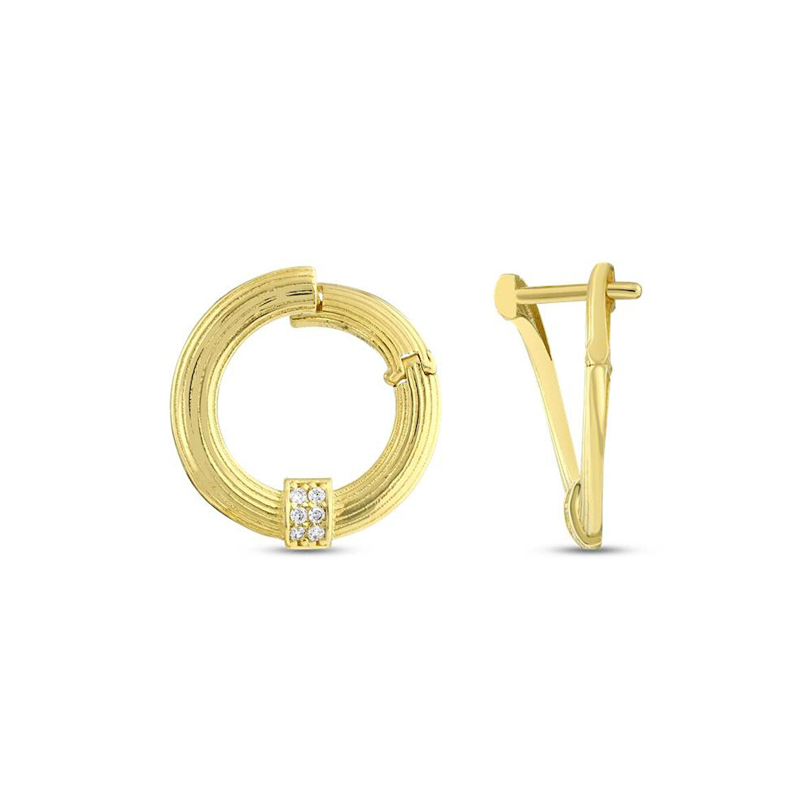 Tasarım Altın Küpe - 14K - 2.53gr