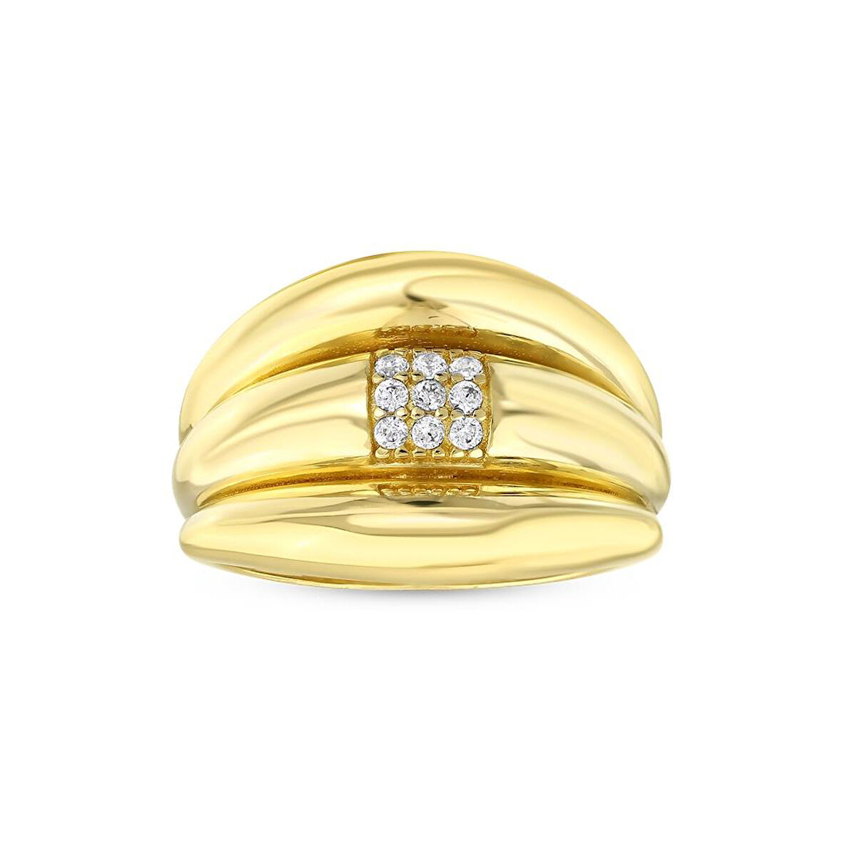 Taşlı Tasarım Altın Yüzük - 14K - 3.47gr