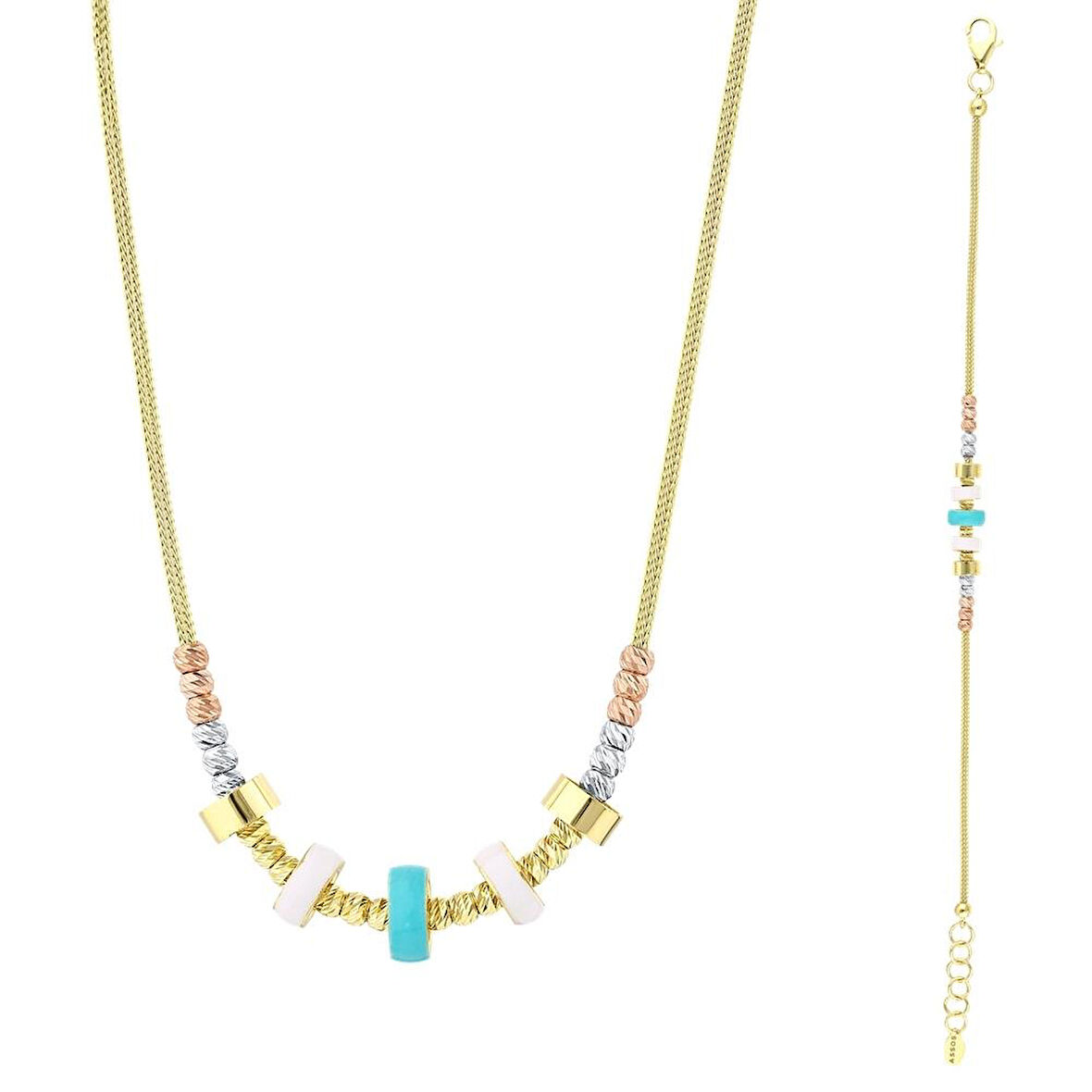 Tasarım Altın Set - 14K - 4.66gr