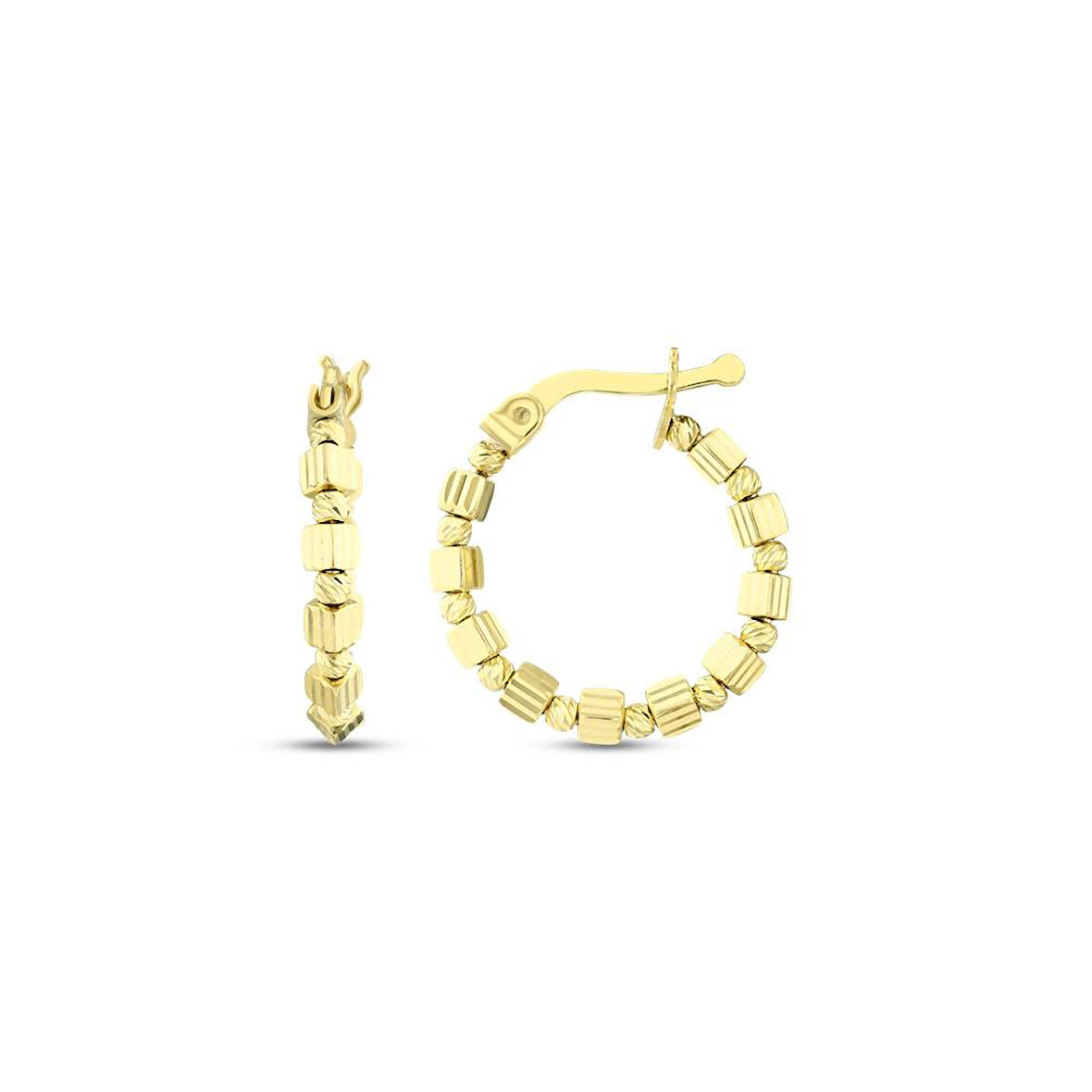 Altın Halka Küpe - 14K - 2.82gr