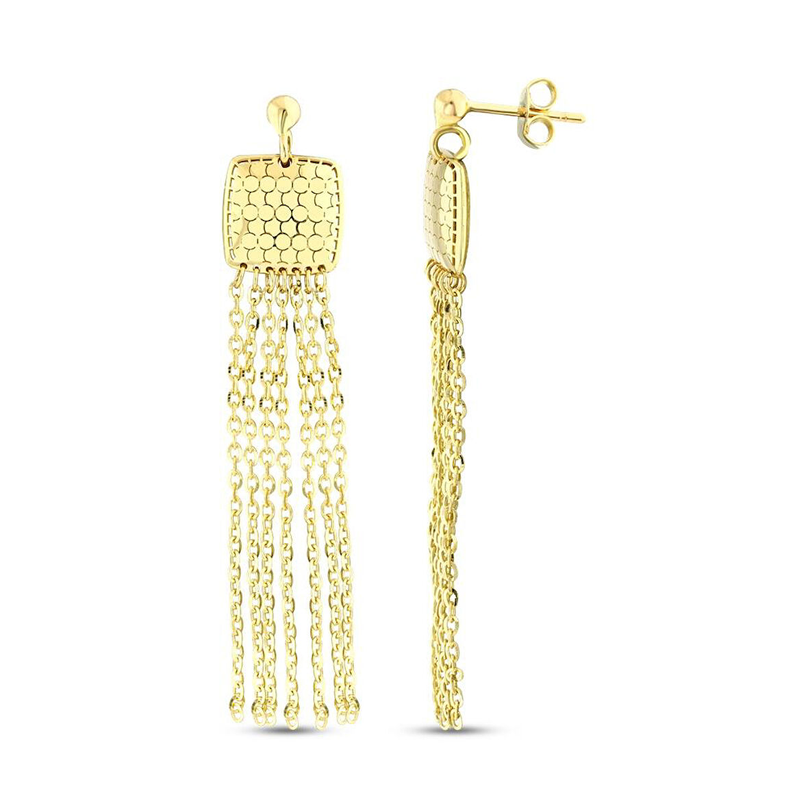 Tasarım Altın Küpe - 14K - 4.19gr