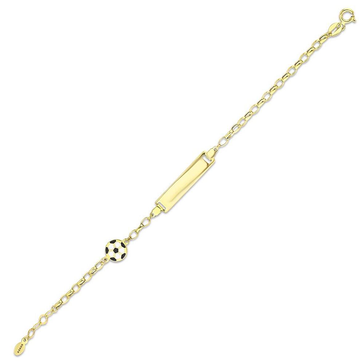 Futbol Topu Figürlü Altın Çocuk Künye - 14K