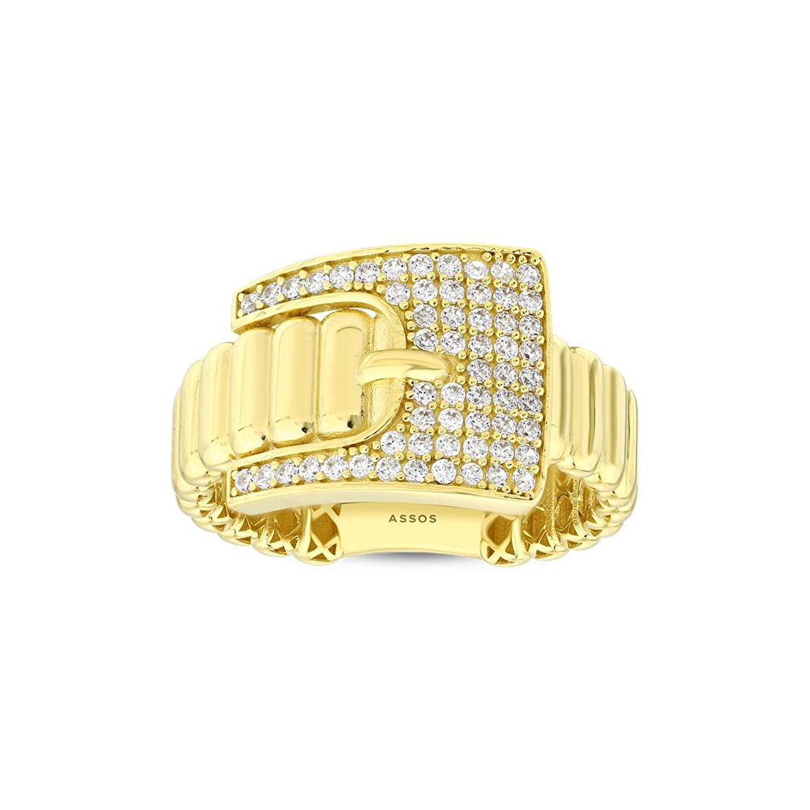 Altın Taşlı Tasarım Yüzük - 14K