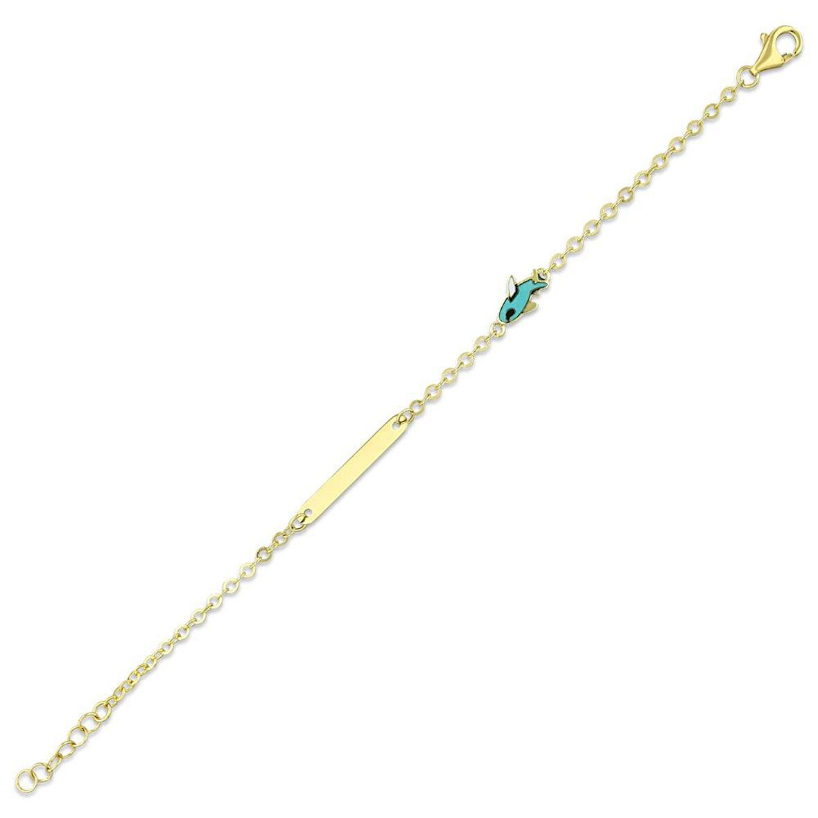 Altın Uçak Figürlü Çocuk Künye - 14K