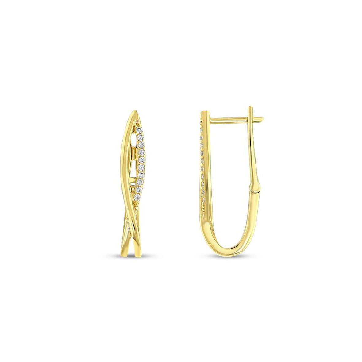 Tasarım Altın Küpe - 14K - 3.95gr