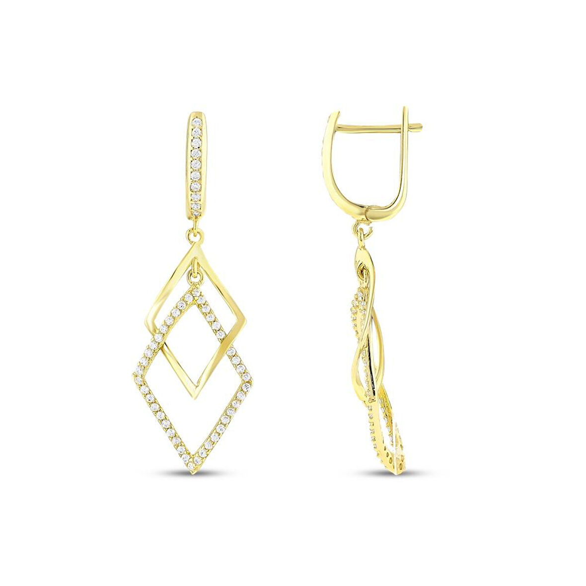 Tasarım Altın Küpe - 14K - 4.13gr