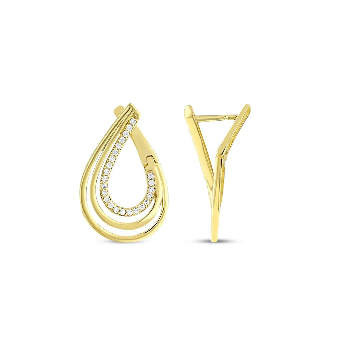 Tasarım Altın Küpe - 14K - 5.05gr