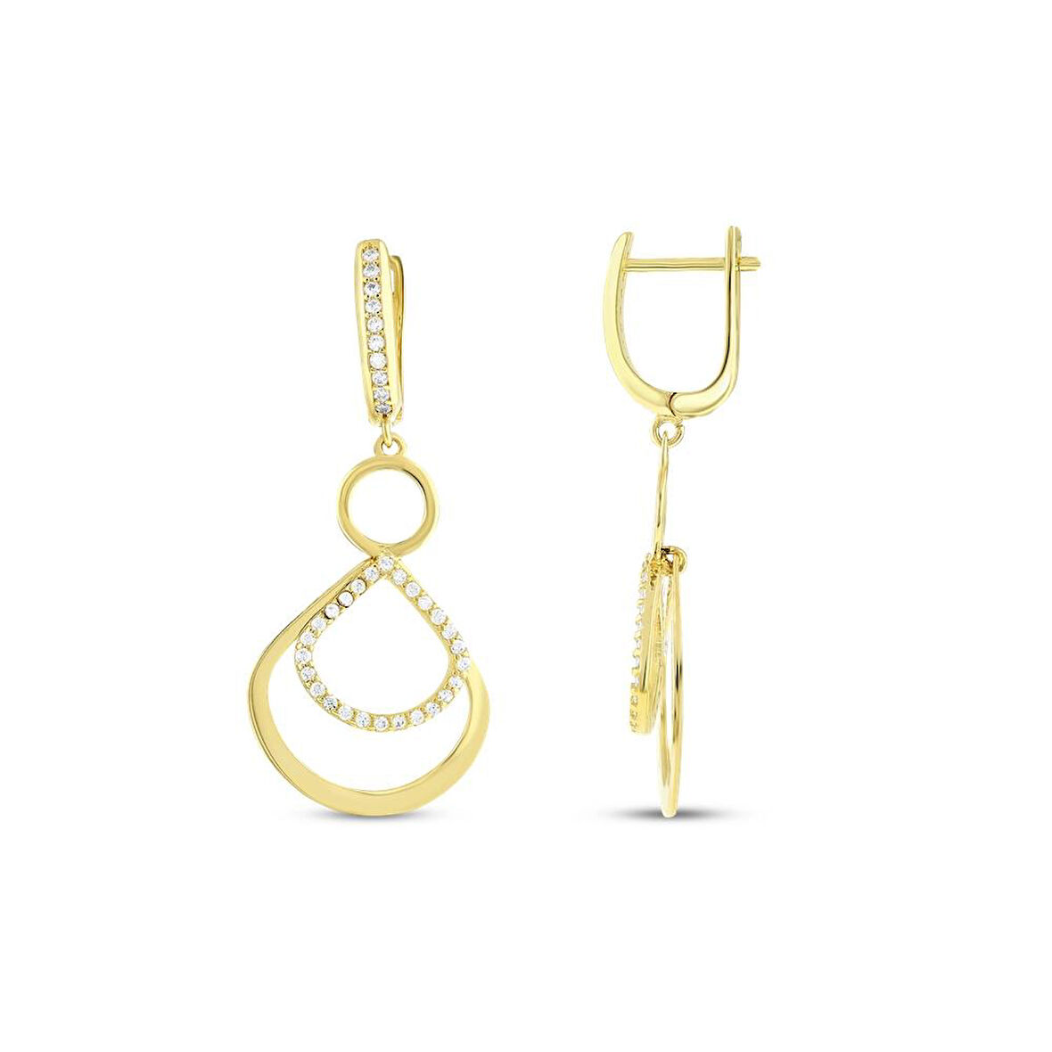 Tasarım Altın Küpe - 14K - 4.15gr