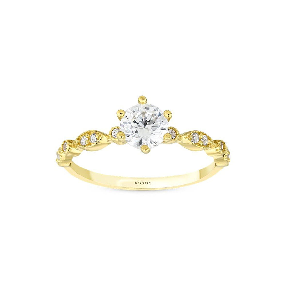 Altın Tektaş Yüzük - 14K - 1.92gr