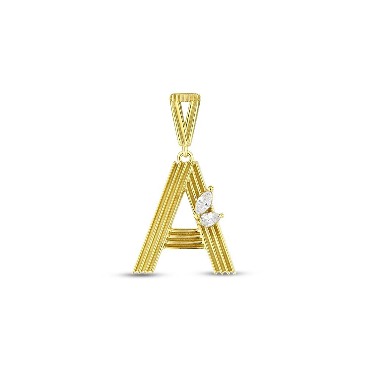 Altın A Harf Kolye Ucu - 14K - 2.05gr