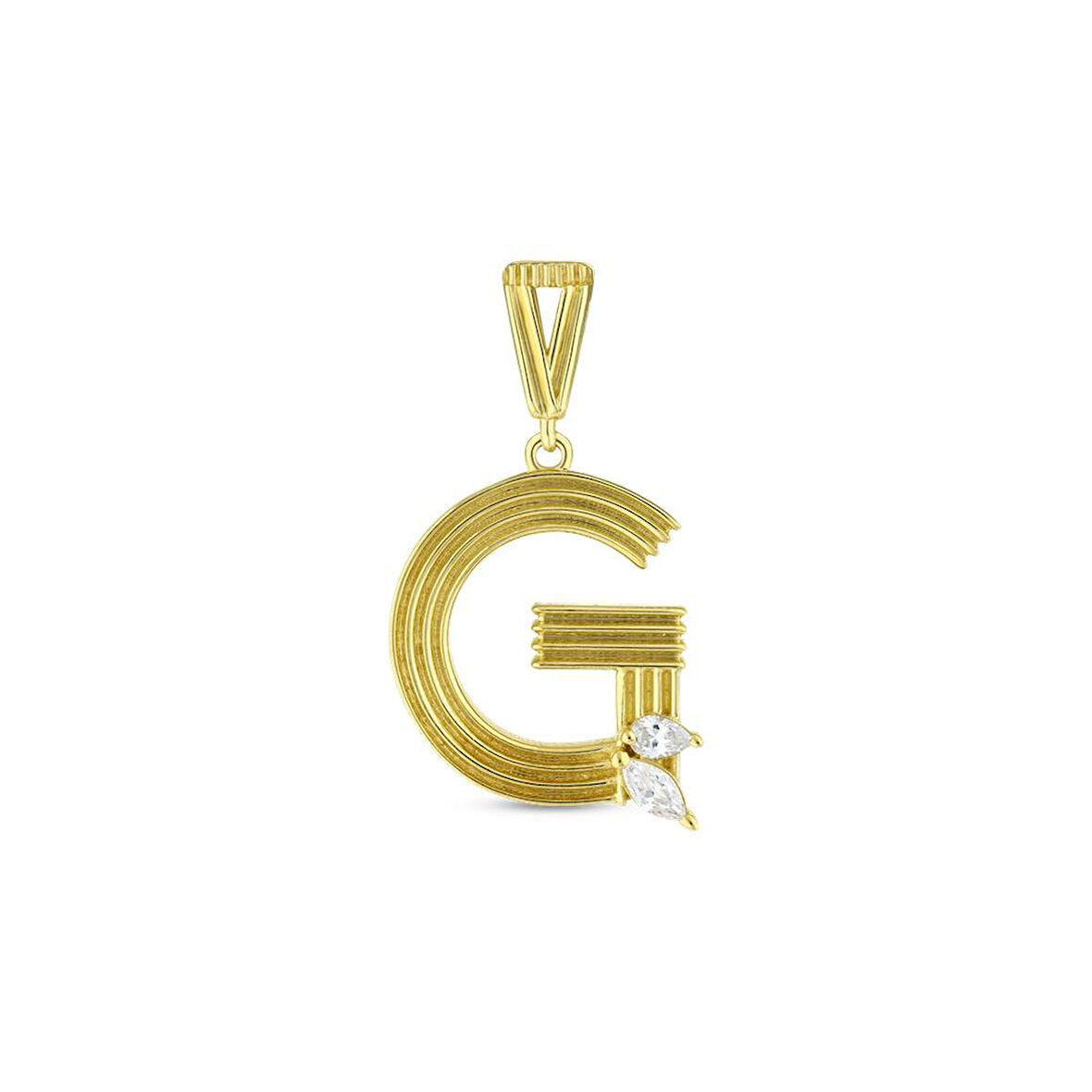 Altın G Harf Kolye Ucu - 14K - 2.11gr