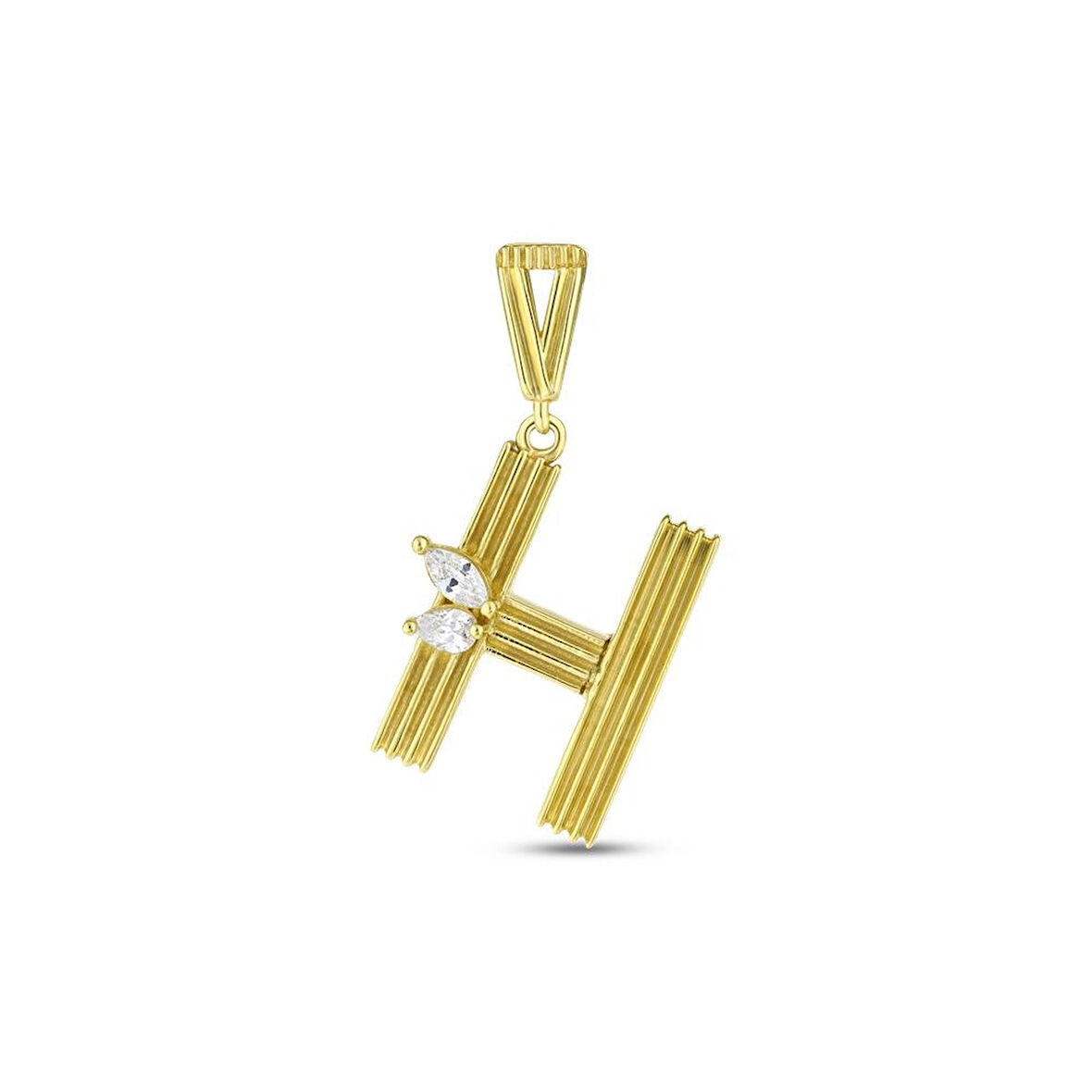 Altın H Harf Kolye Ucu - 14K - 1.85gr