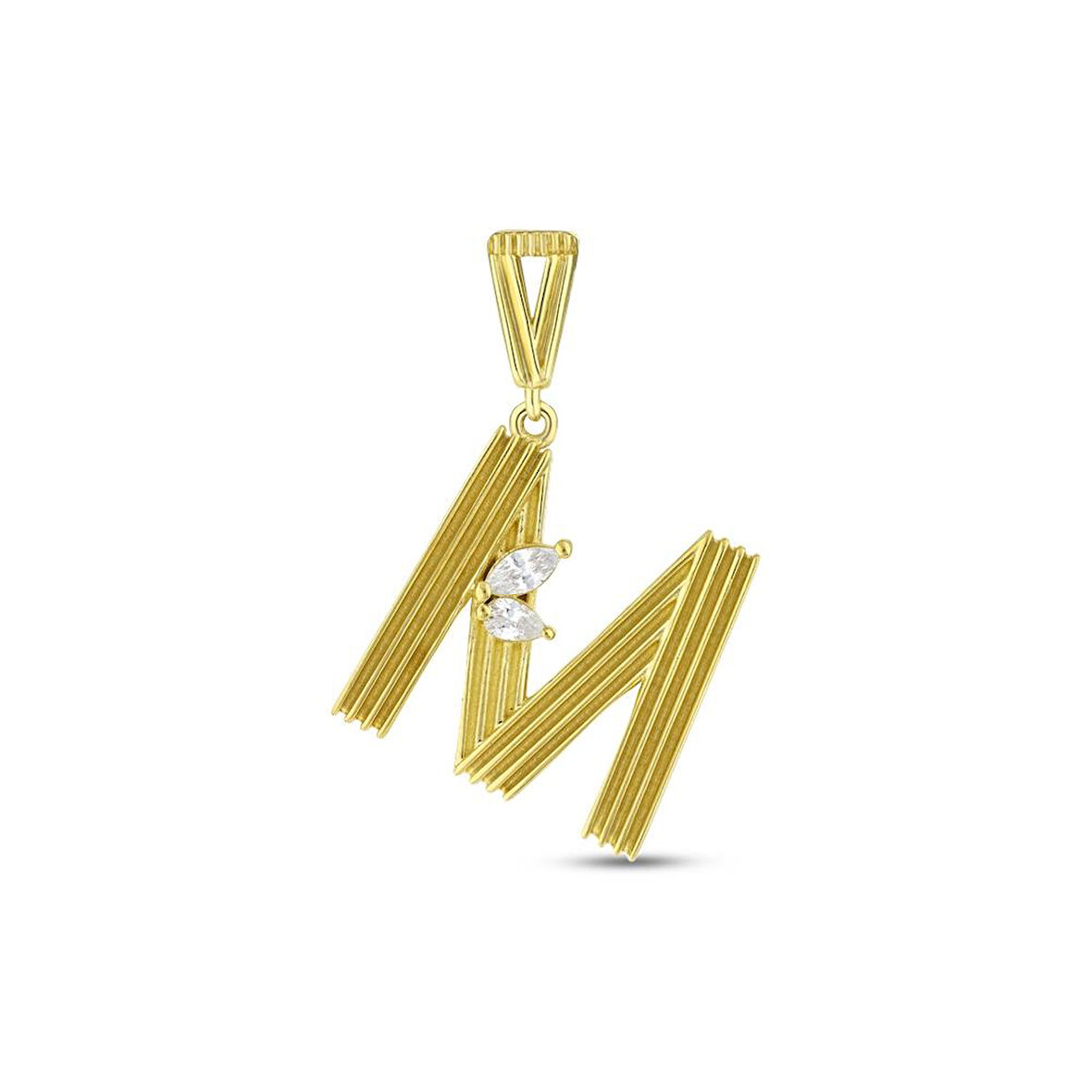 Altın M Harf Kolye Ucu - 14K - 2.60gr