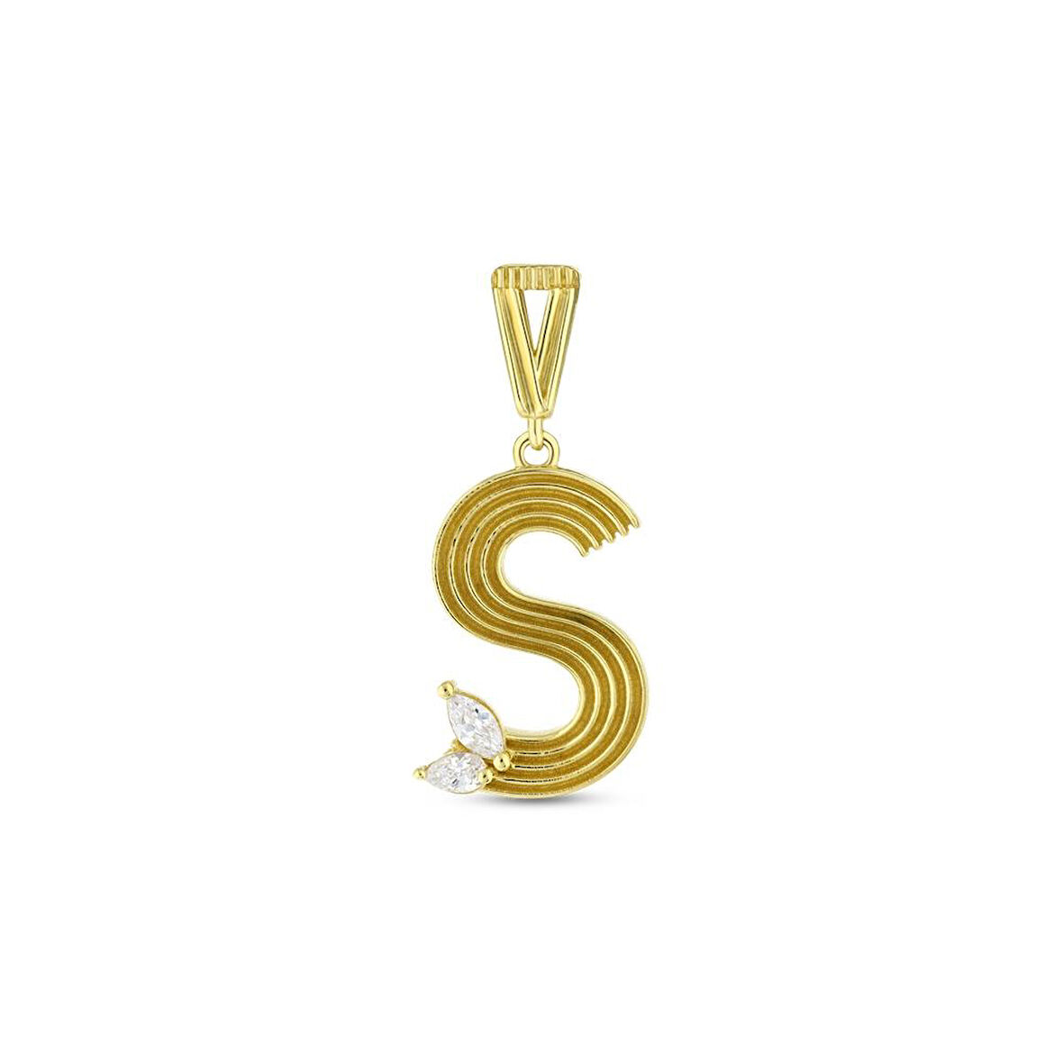 Altın S Harf Kolye Ucu - 14K - 1.95gr