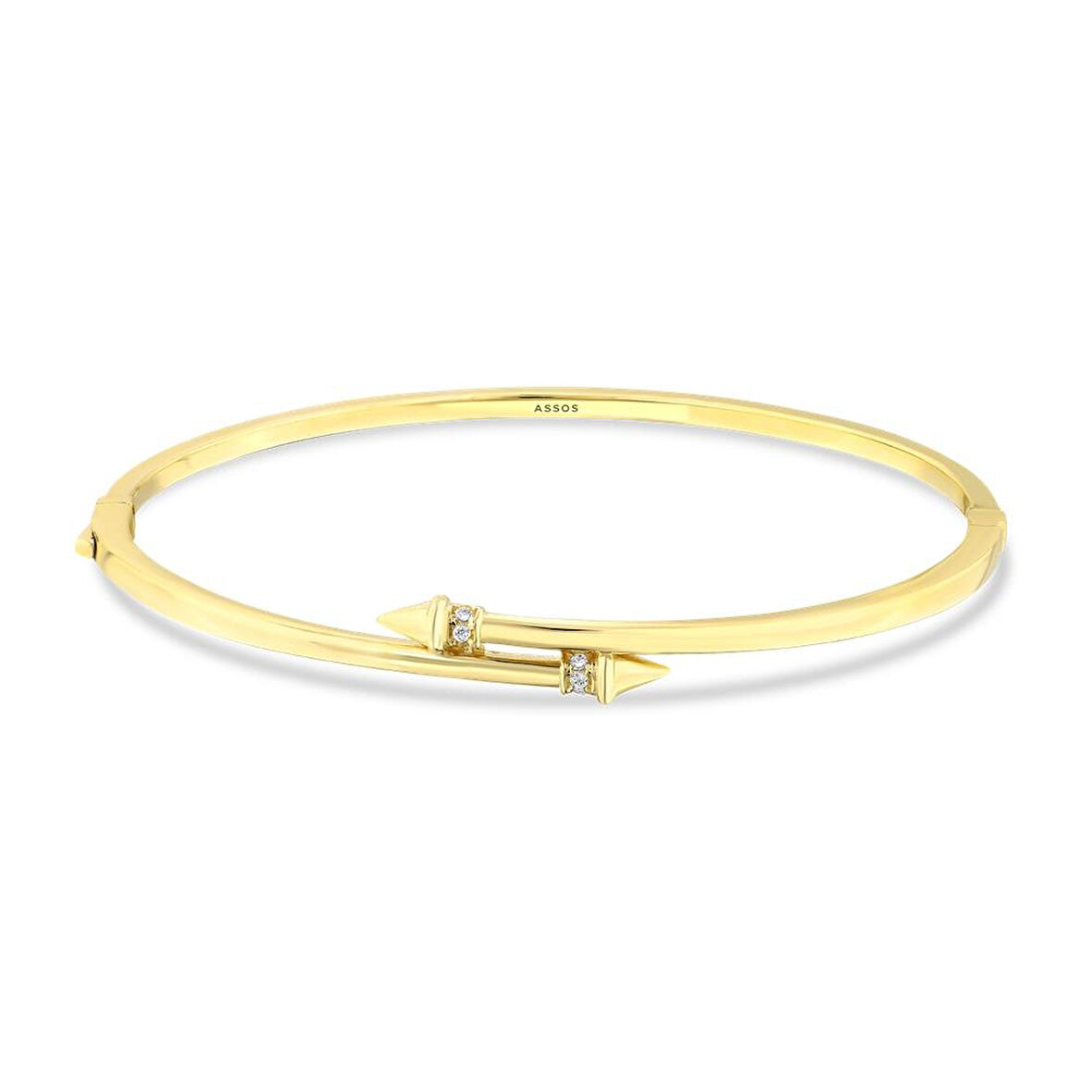 Taşlı Tasarım Altın Kelepçe - 14K - 4.95gr