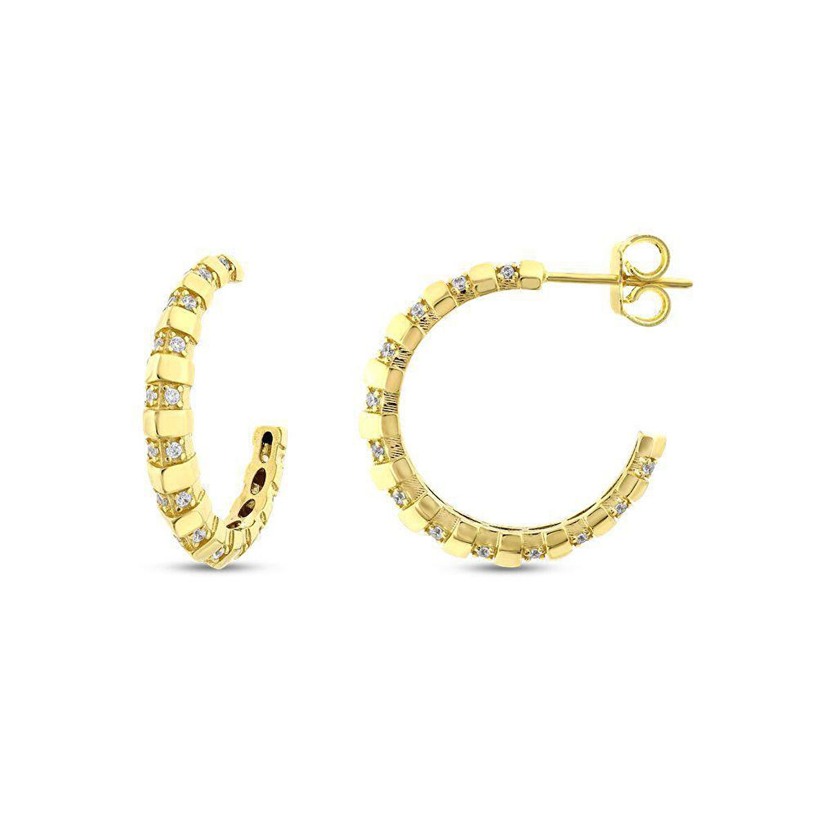 Altın Tasarım Halka Küpe - 14K